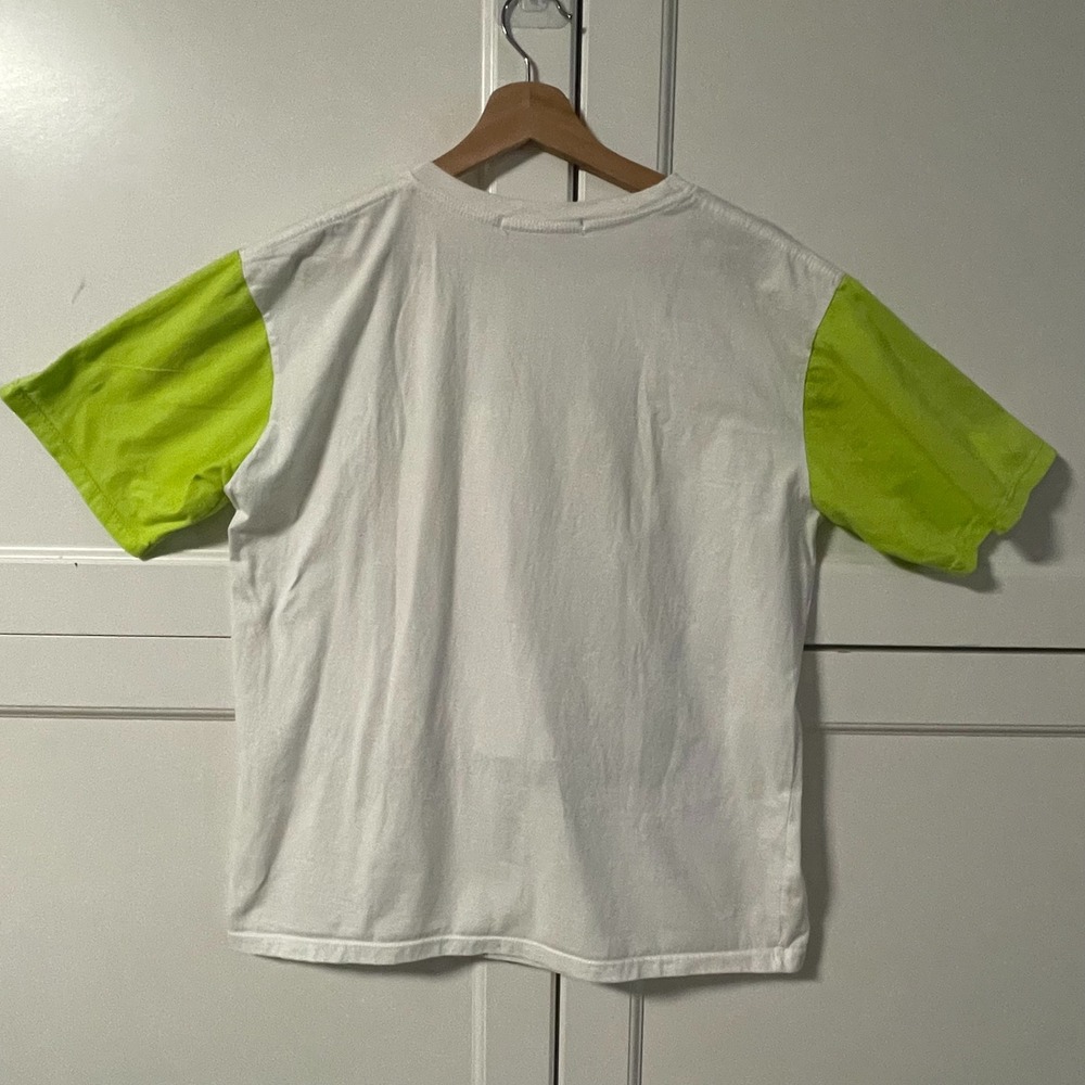 Zara Adidas‎ Graphic Tee White Lime Green Monster Trefoil Logo Shirt Mens L - Picture 2 of 4